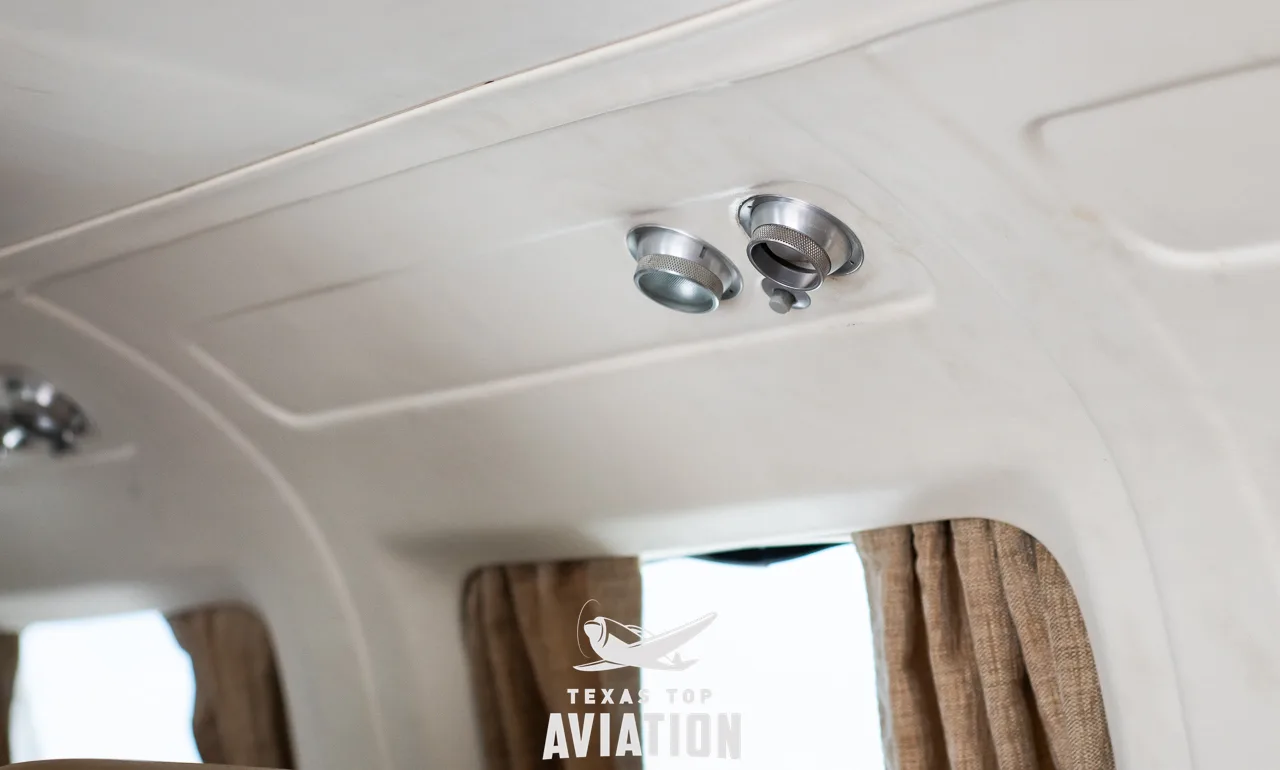 Cabin interior of a 1978 Cessna Conquest II.