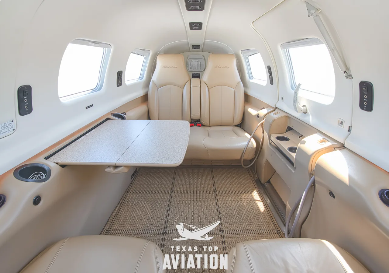 Cabin interior of a 2011 Piper PA46-500TP Meridian.