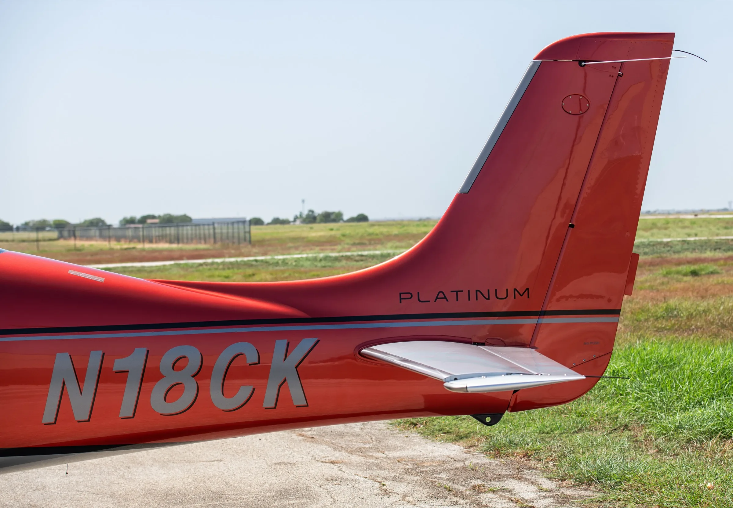 Exterior view of a 2017 Cirrus SR22T G6, N18CK.