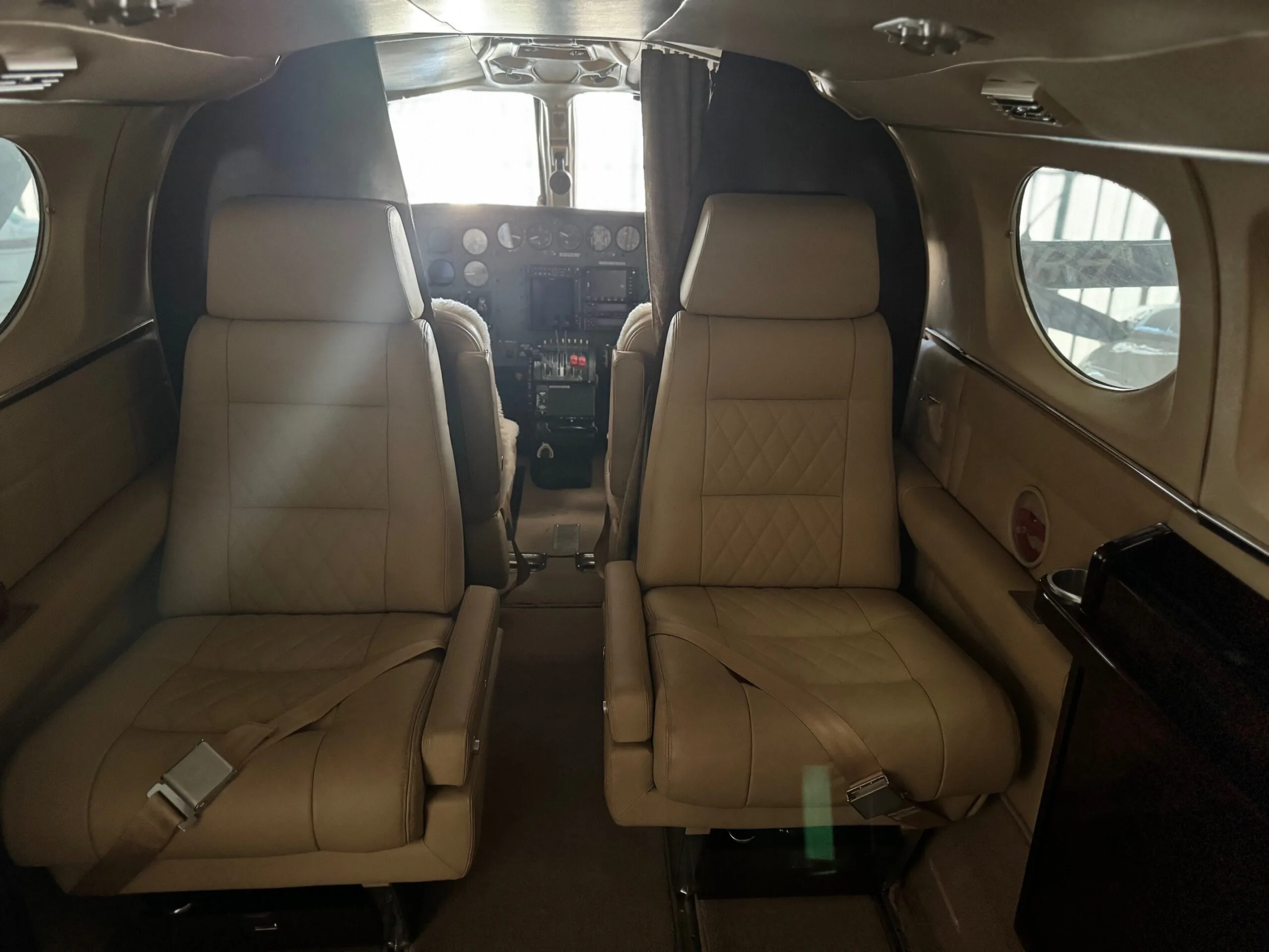 Cabin interior of a 1975 Cessna 421B.