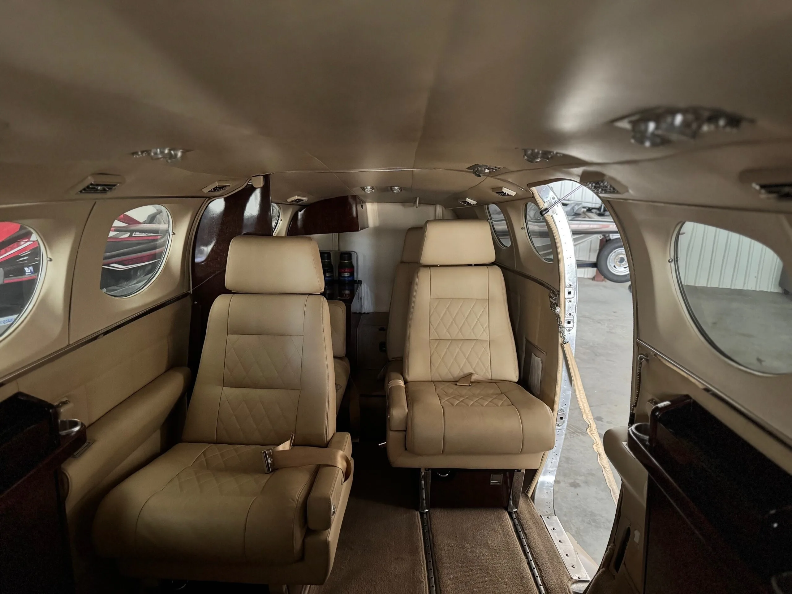 Cabin interior of a 1975 Cessna 421B.