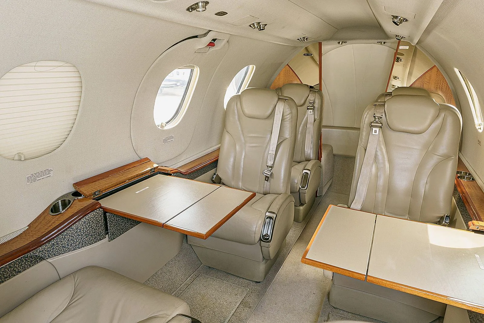 Cabin interior of a Beechcraft Premier IA.