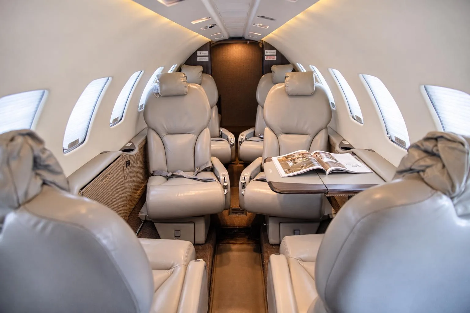 Cabin interior of a 2000 Cessna Citation Bravo.