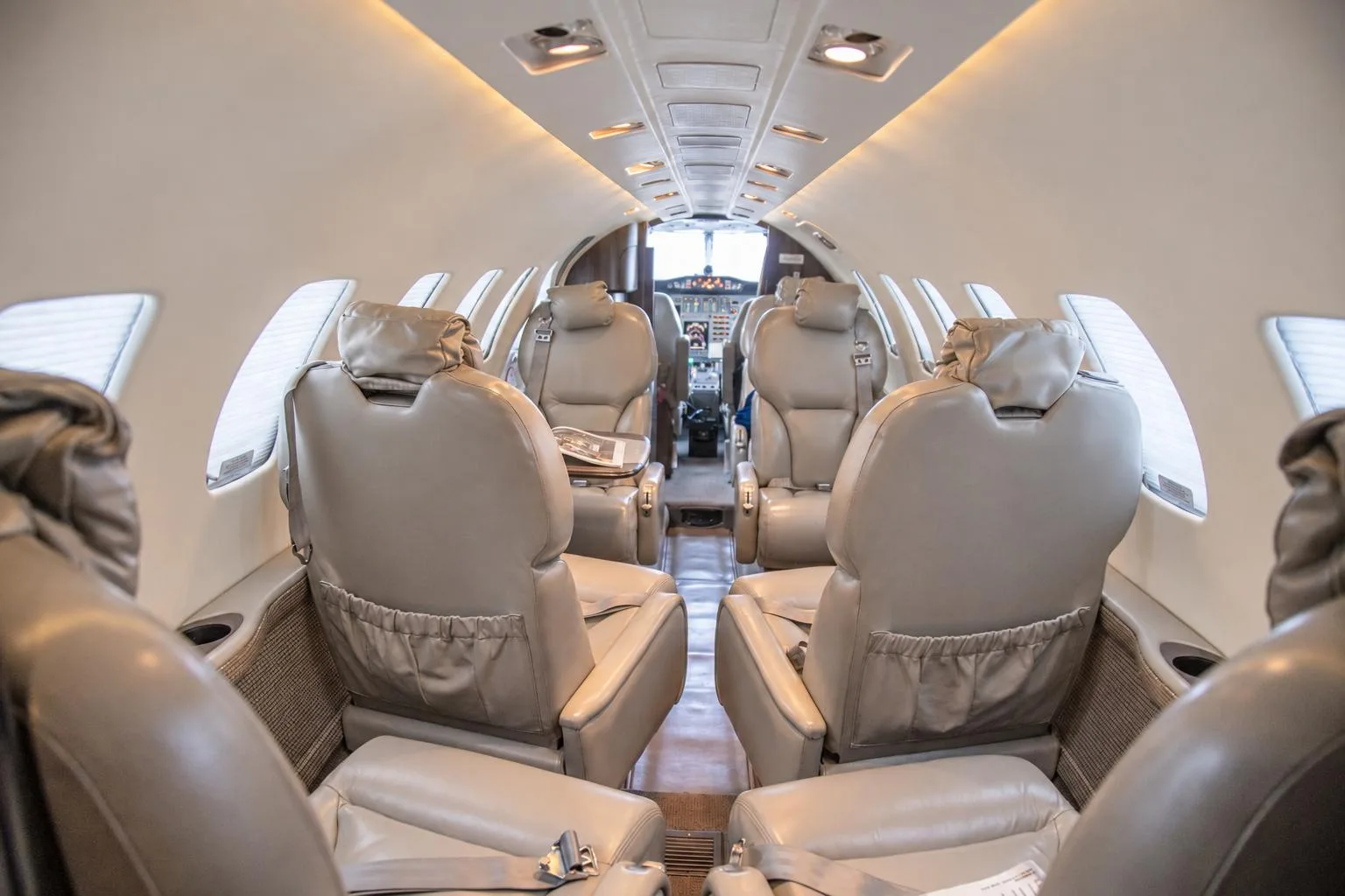 Cabin interior of a 2000 Cessna Citation Bravo.