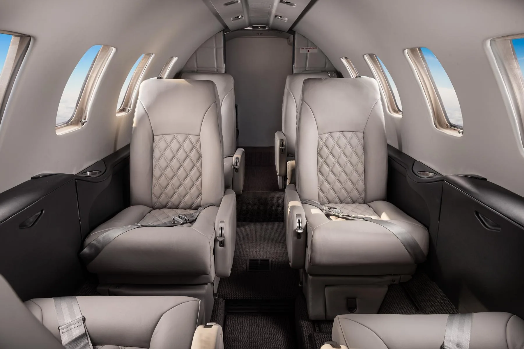 Cabin interior of a 2002 Cessna Citation Bravo.
