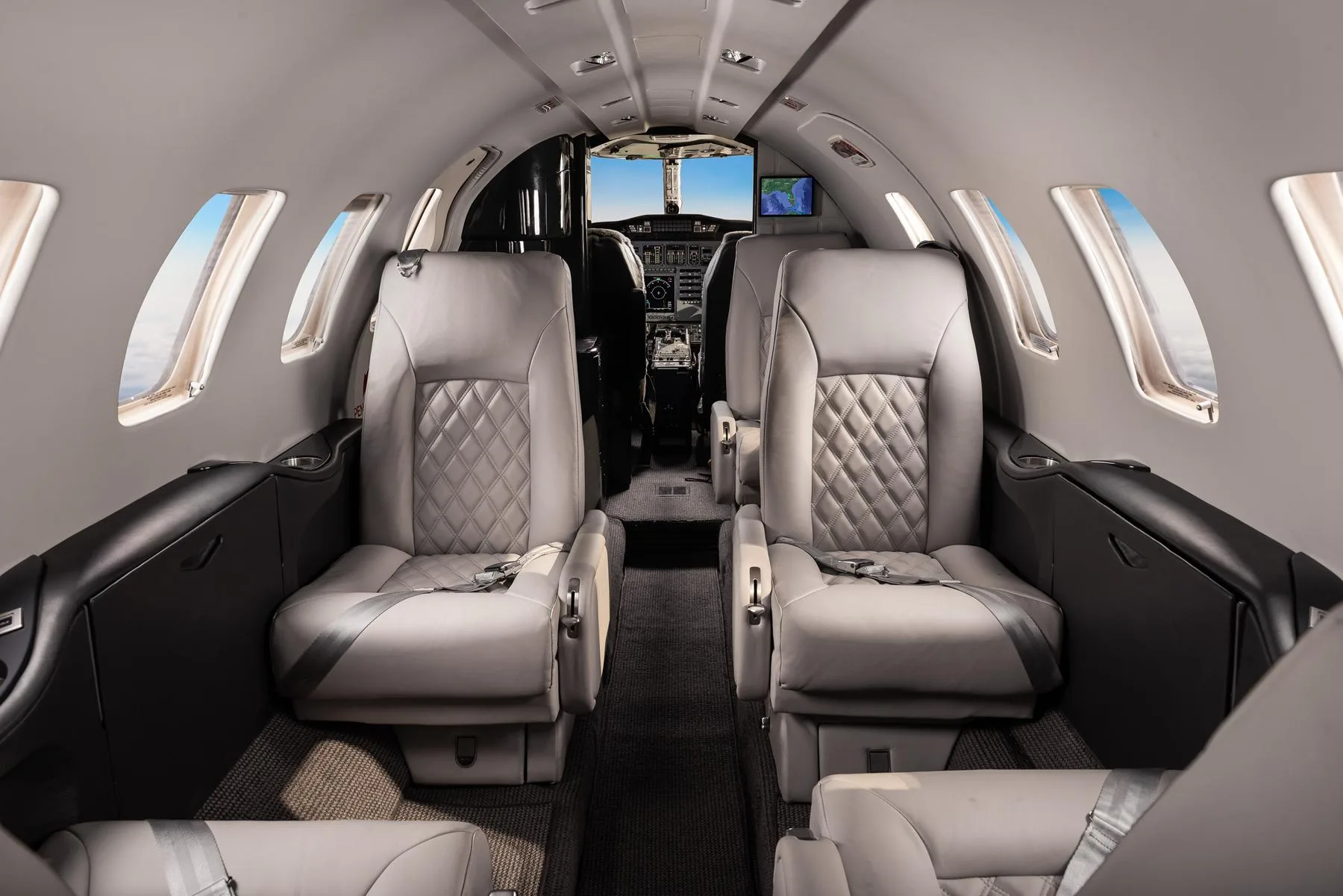 Cabin interior of a 2002 Cessna Citation Bravo.