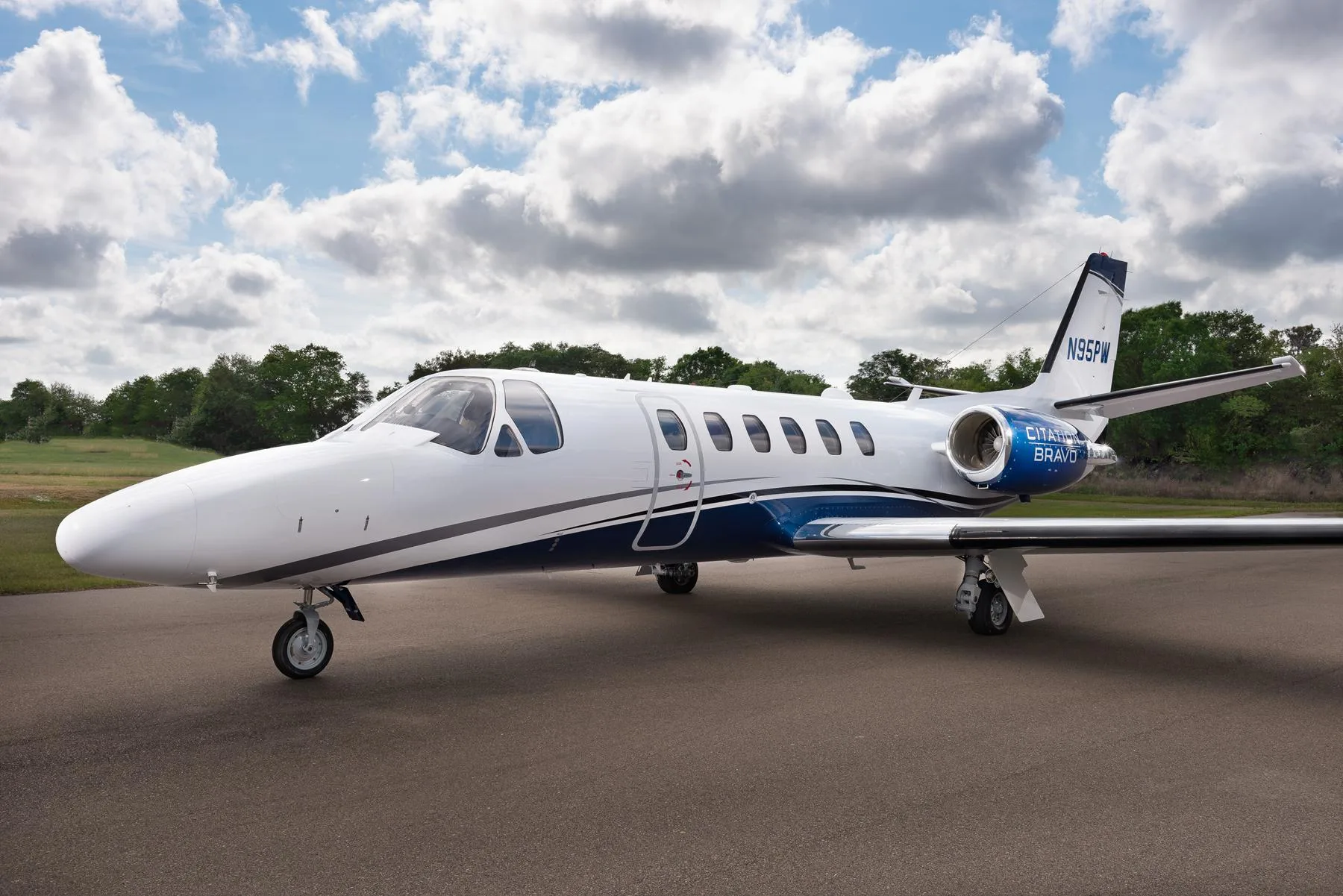 Cabin interior of a 2002 Cessna Citation Bravo.