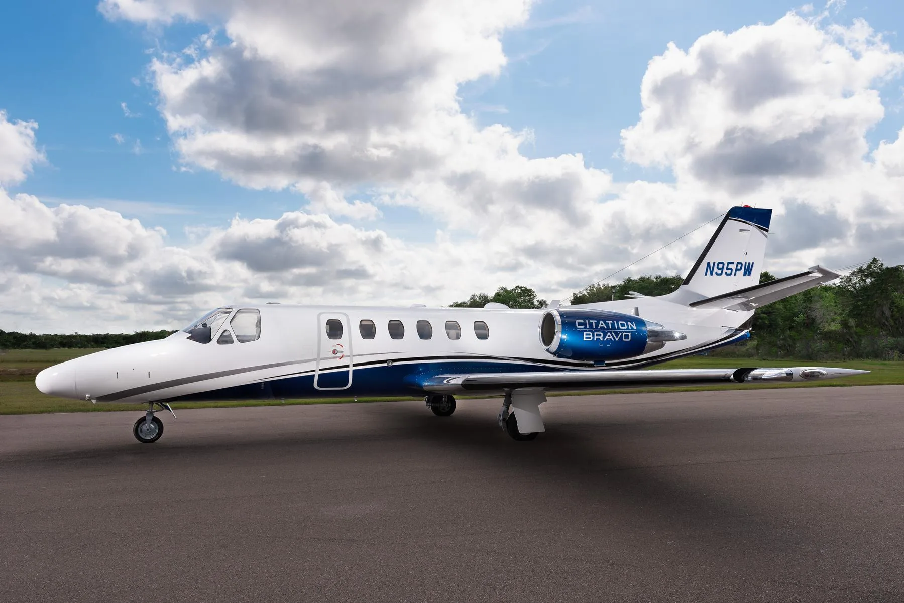 Exterior view of a 2002 Cessna Citation Bravo, N95PW.
