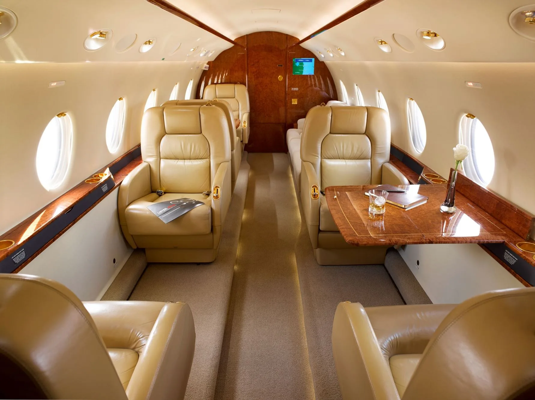 Cabin interior of a Gulfstream G200.