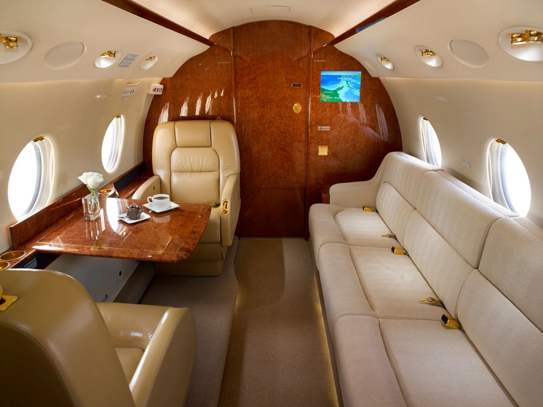 Cabin interior of a Gulfstream G200.