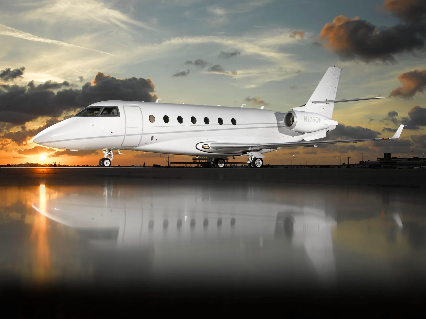 Marketing image of a Gulfstream G200.