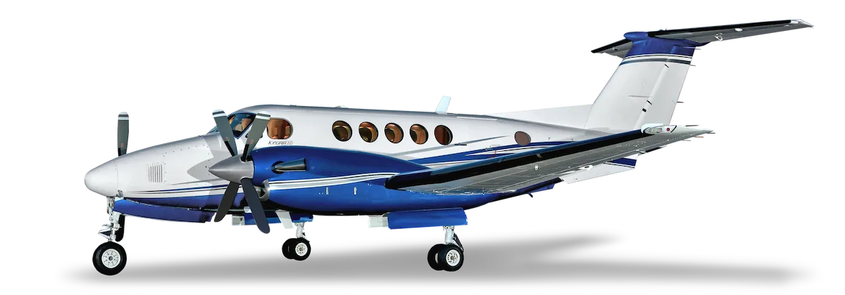 Marketing image of a Beechcraft King Air 200.