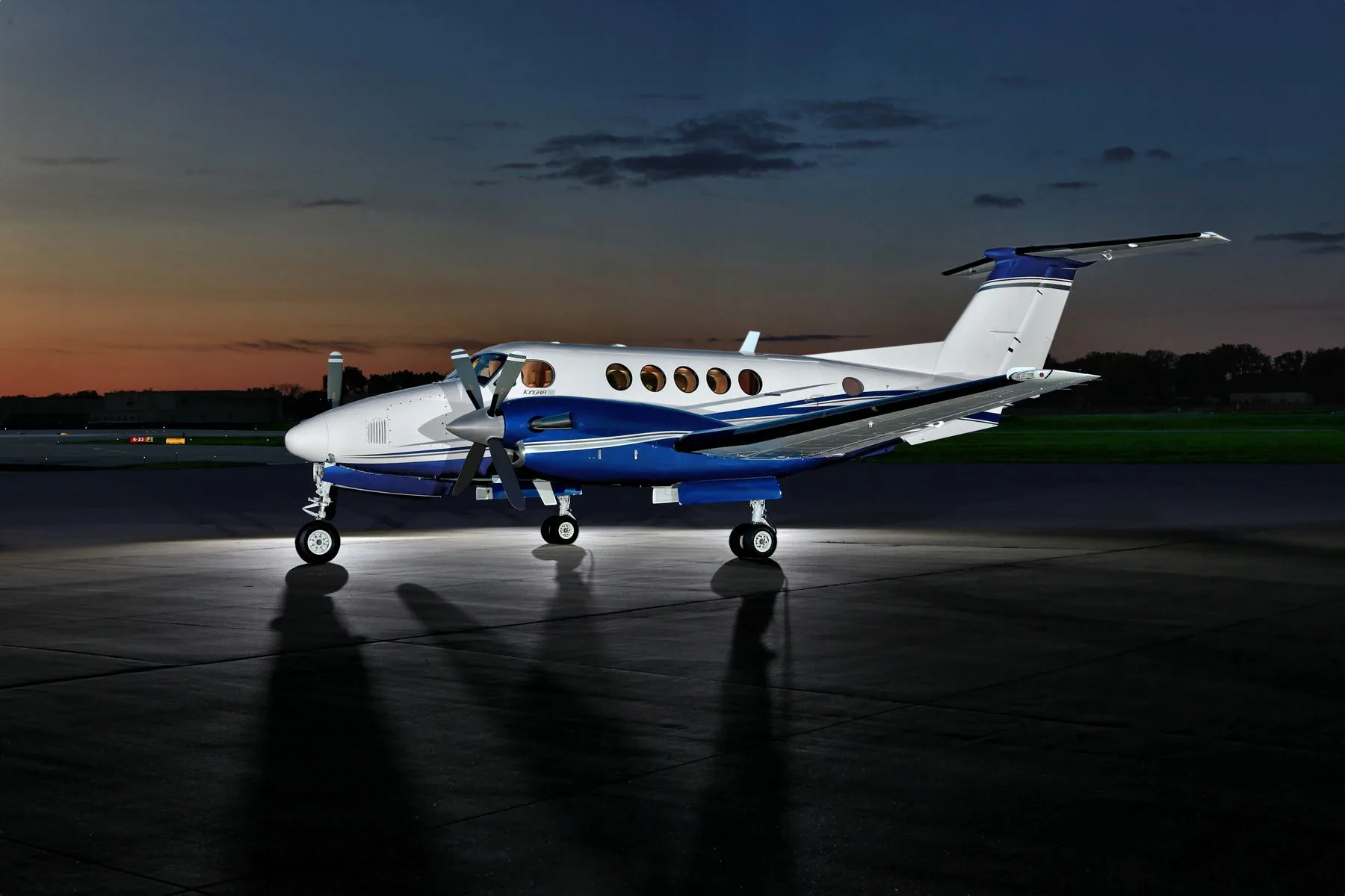 Exterior view of a Beechcraft King Air 200.