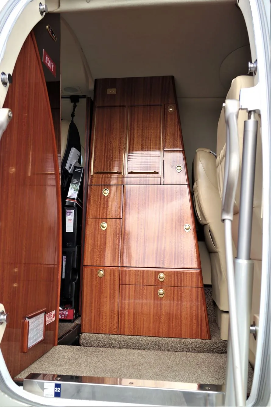 Cabin interior of a Beechcraft Premier 1A.