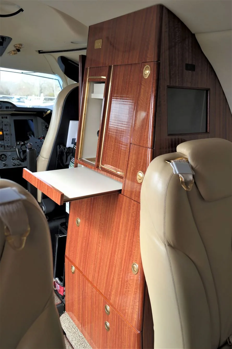 Cabin interior of a Beechcraft Premier 1A.