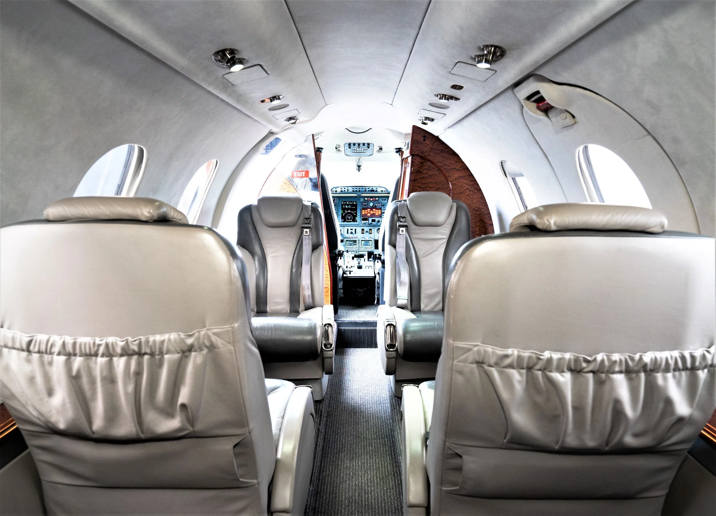 Cabin interior of a Beechcraft Premier 1A.