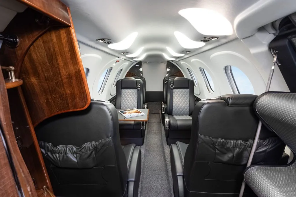 Cabin interior of a Beechcraft Premier I.