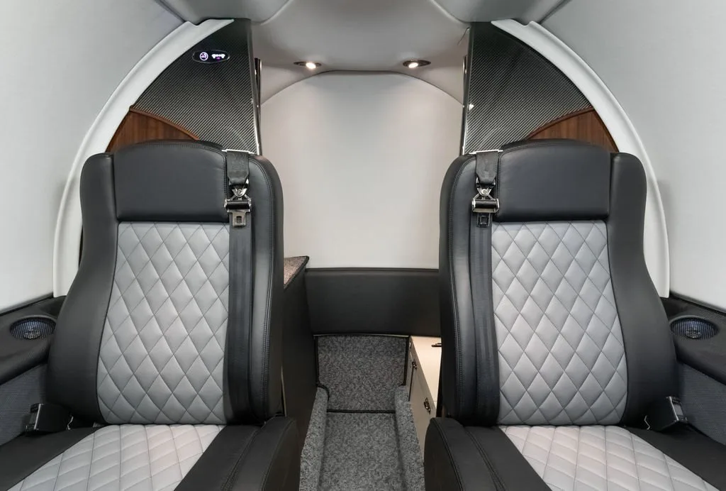 Cabin interior of a Beechcraft Premier I.