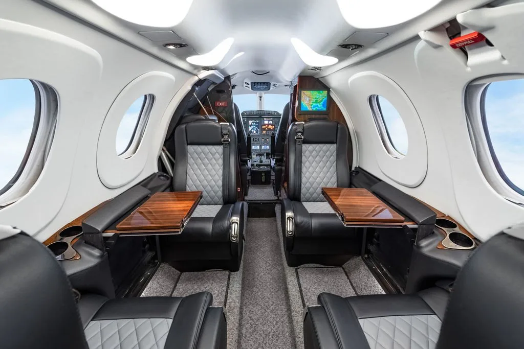 Cabin interior of a Beechcraft Premier I.