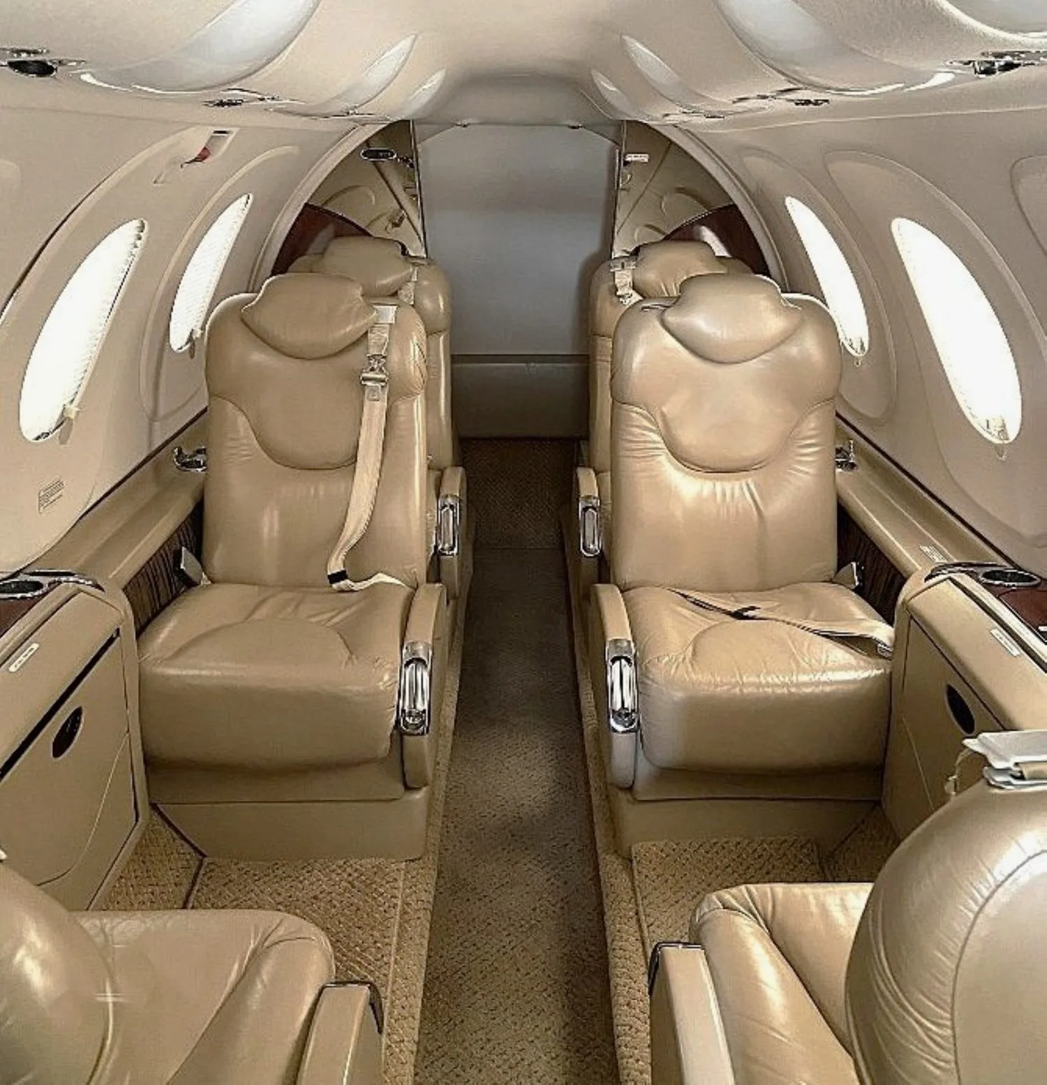 Cabin interior of a Beechcraft Premier I.