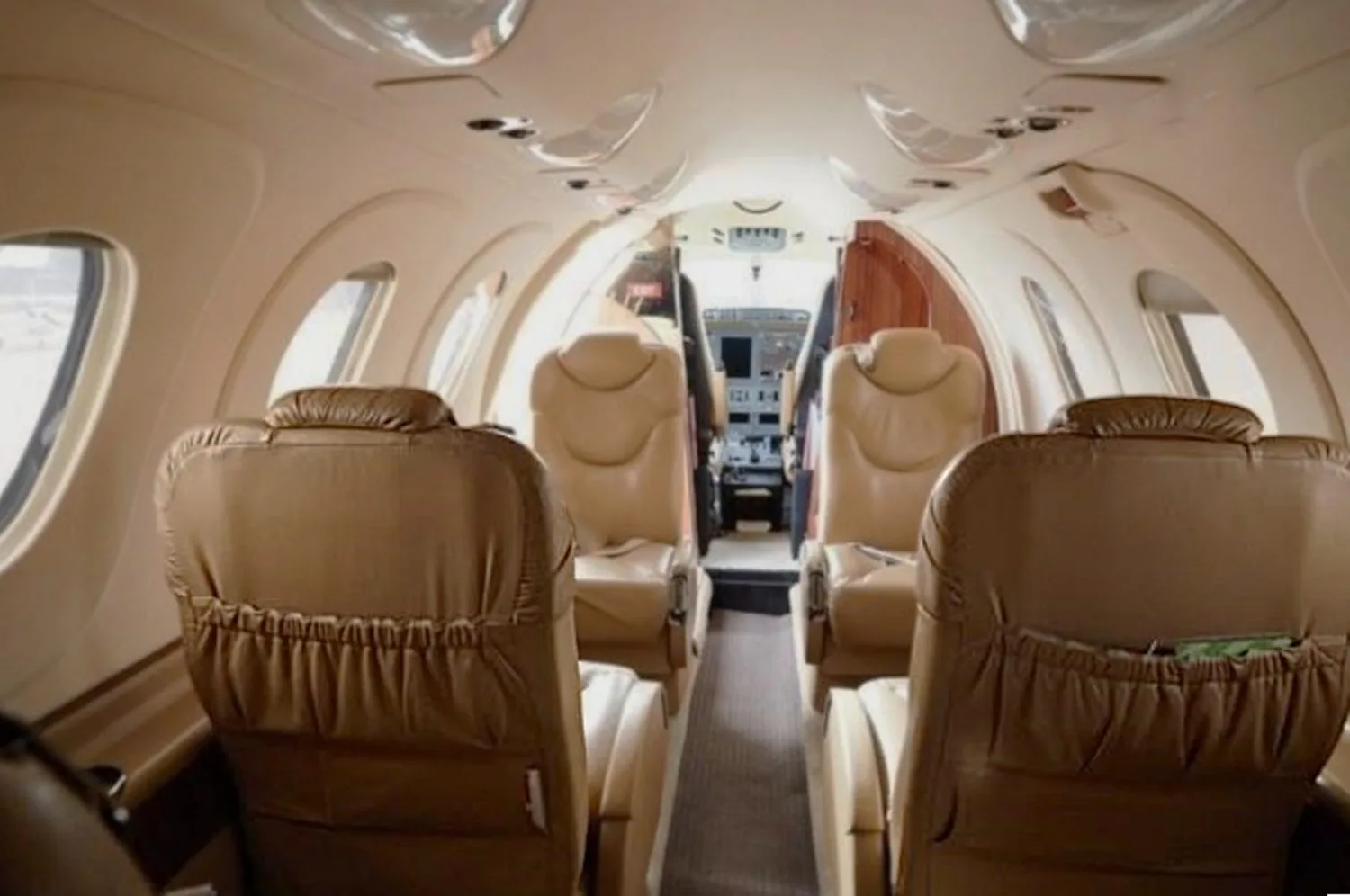 Cabin interior of a Beechcraft Premier I.