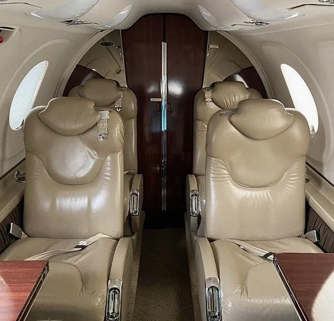 Cabin interior of a Beechcraft Premier I.