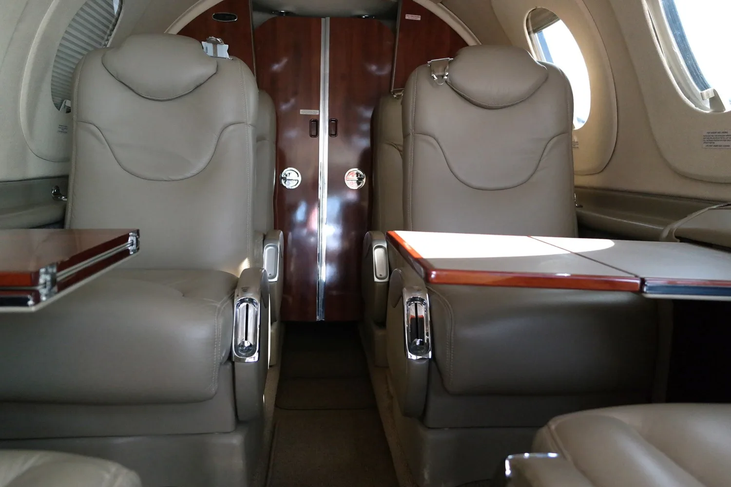 Cabin interior of a Beechcraft Premier I.