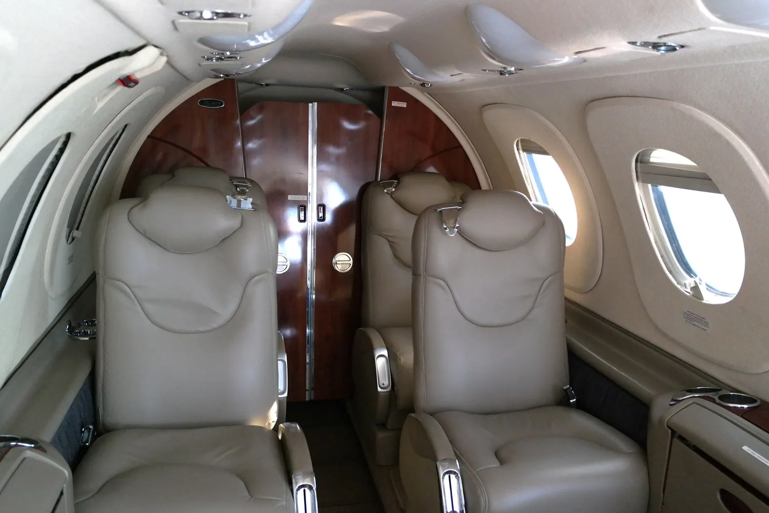Cabin interior of a Beechcraft Premier I.