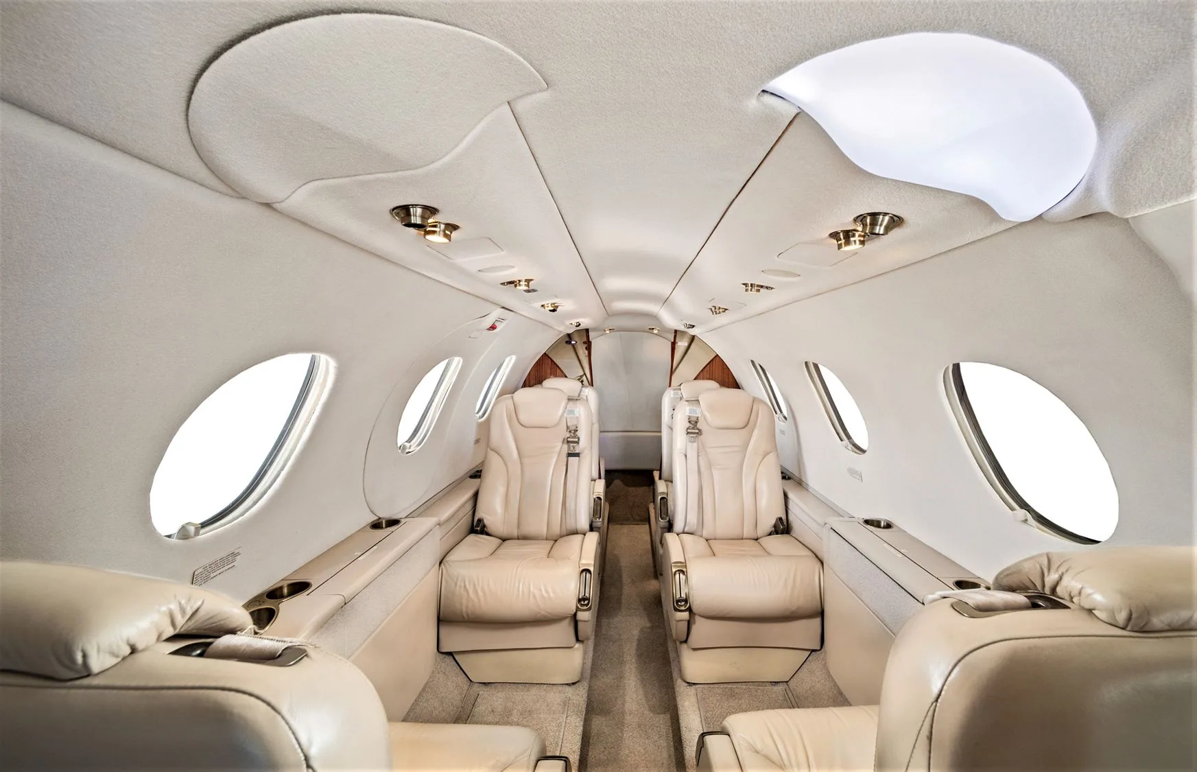 Cabin interior of a Beechcraft Premier IA.