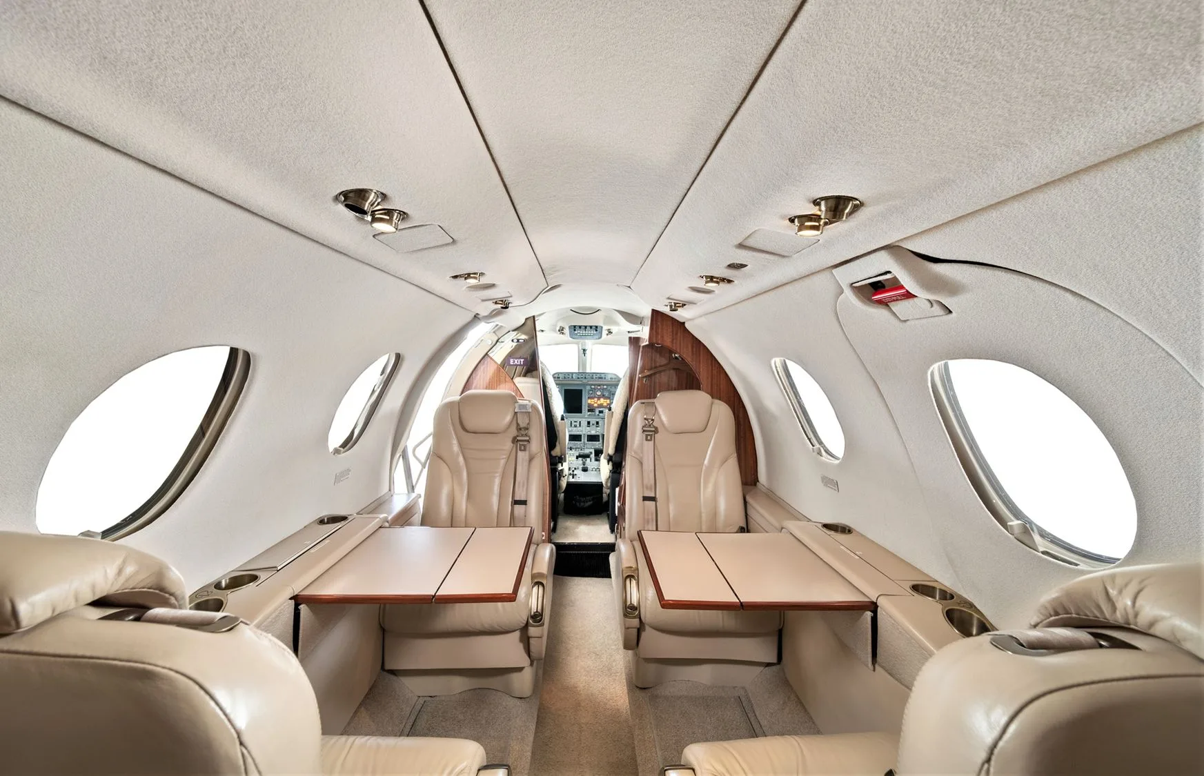 Cabin interior of a Beechcraft Premier IA.