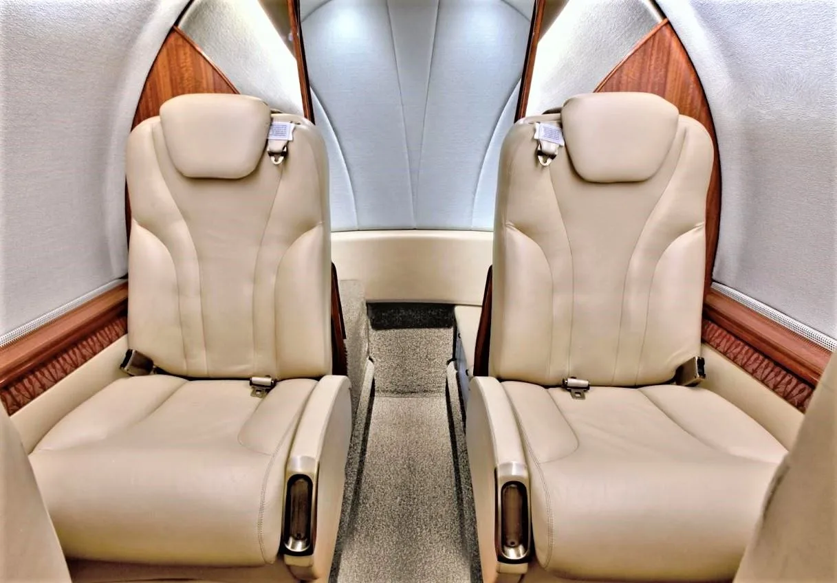 Cabin interior of a Beechcraft Premier IA.