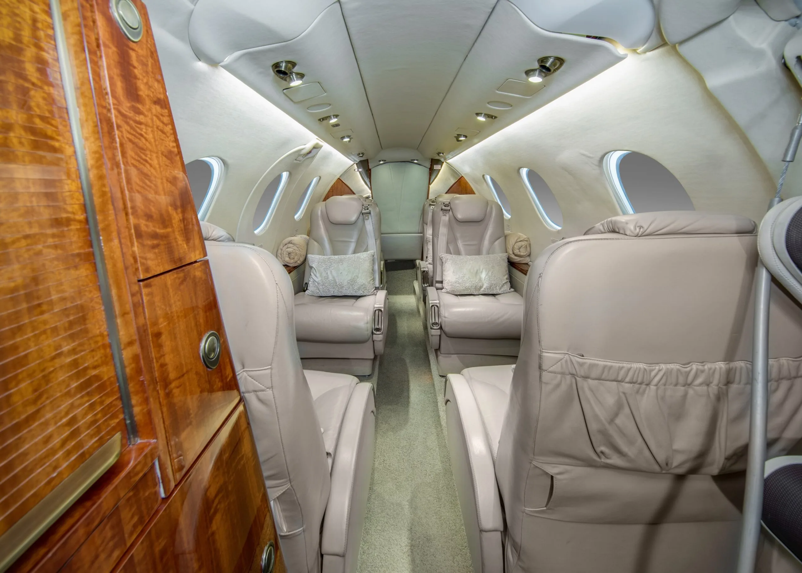 Cabin interior of a Beechcraft Premier IA.