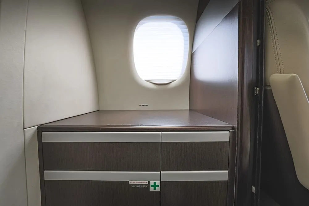 Cabin interior of a 2009 Embraer Phenom 100.