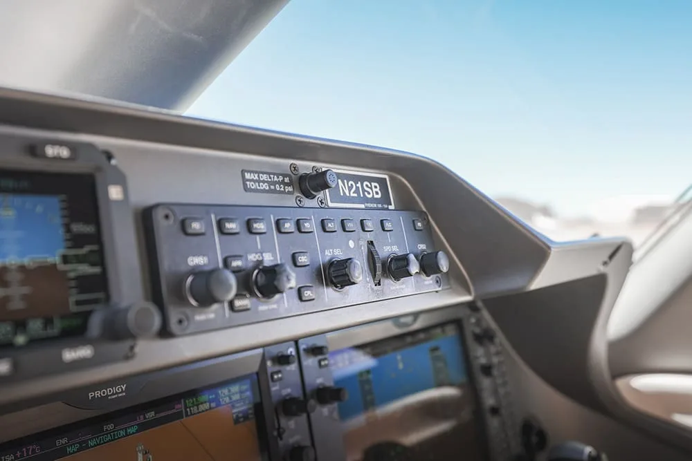 Avionics suite of a 2010 Embraer Phenom 100.