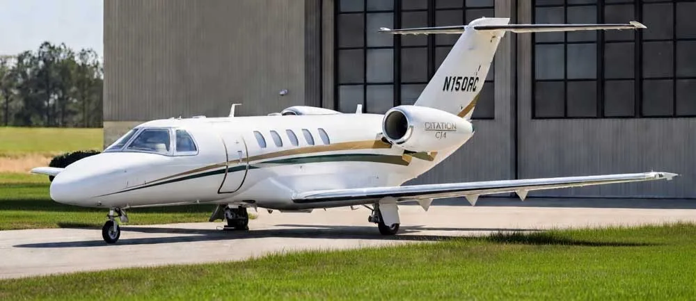 Exterior view of a 2012 Cessna Citation CJ4, N150RC.
