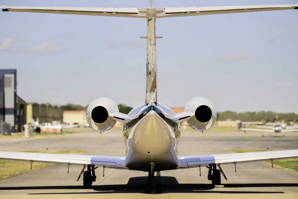 Exterior view of a 2012 Cessna Citation CJ4, N150RC.