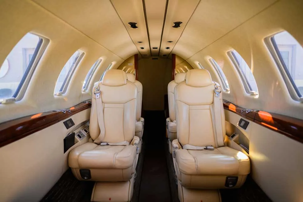 Cabin interior of a 2012 Cessna Citation CJ4.