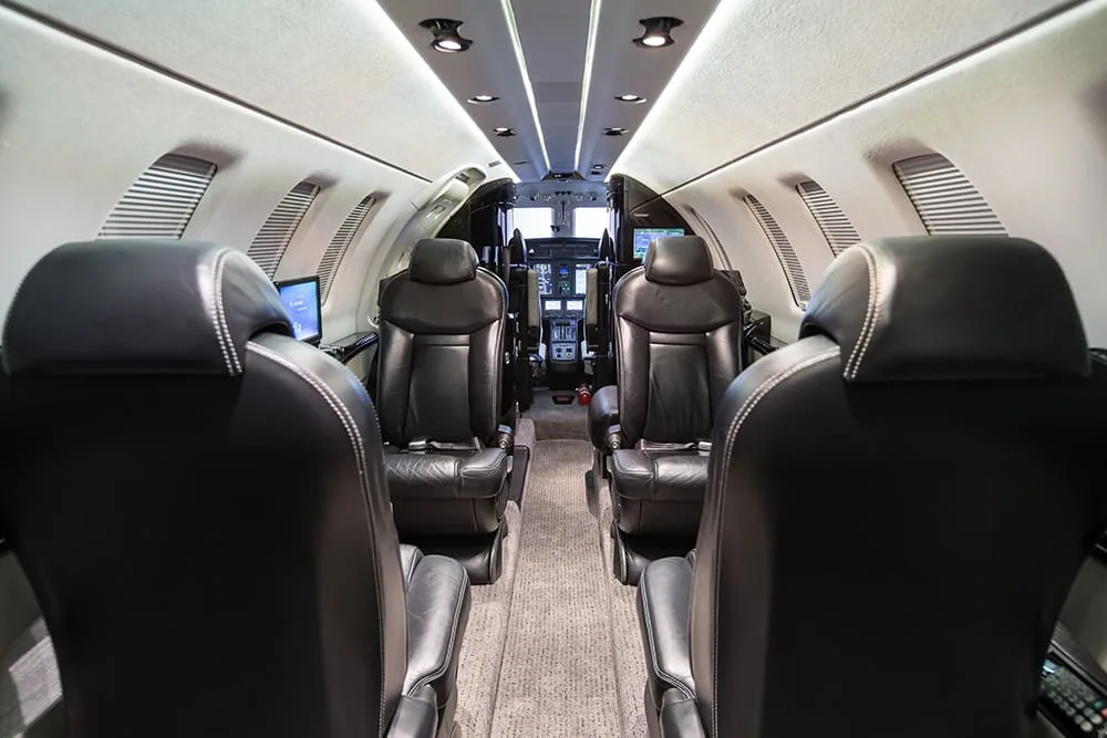 Cabin interior of a 2015 Cessna Citation CJ4.