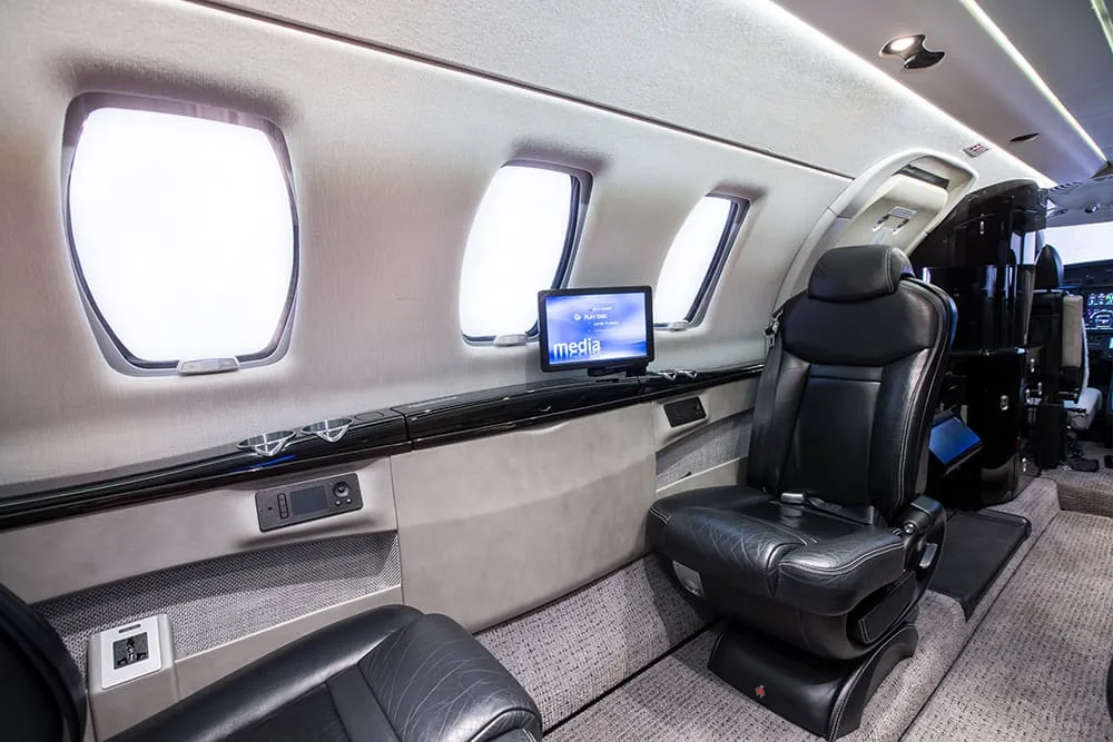 Cabin interior of a 2015 Cessna Citation CJ4.