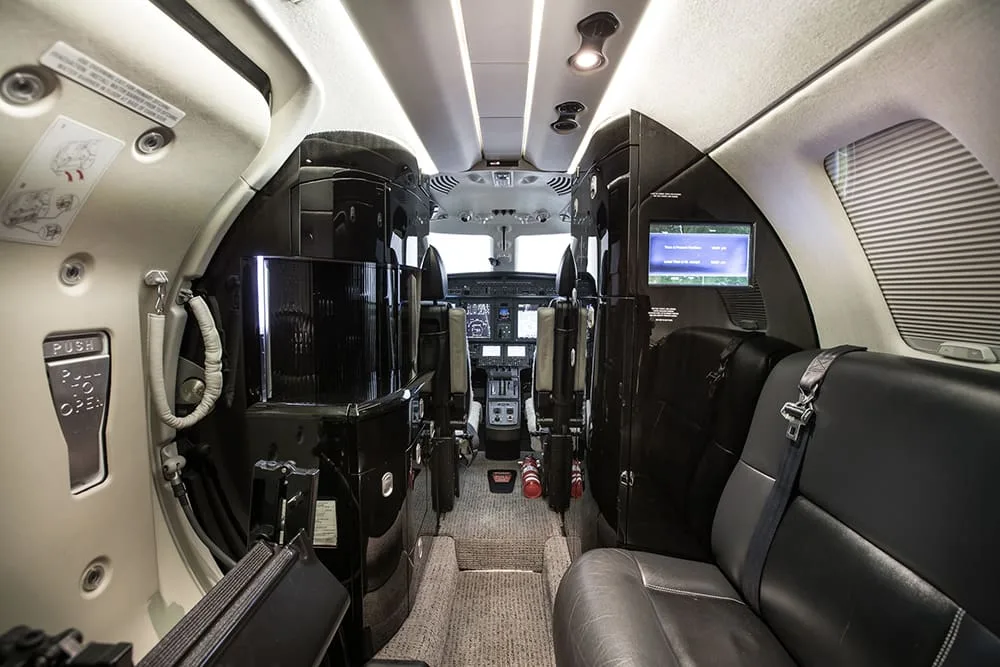 Cabin interior of a 2015 Cessna Citation CJ4.