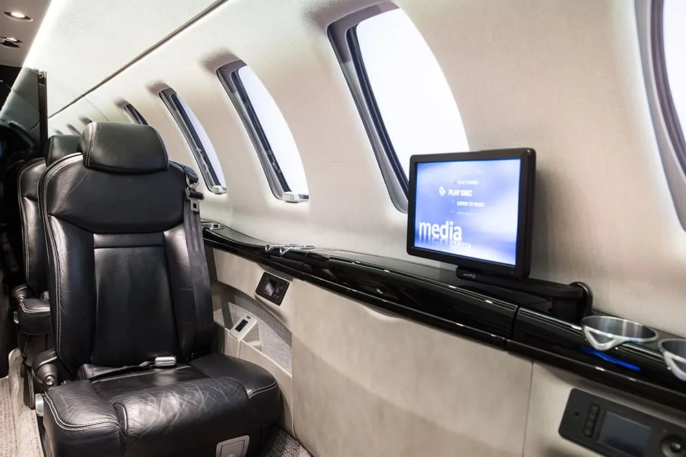 Cabin interior of a 2015 Cessna Citation CJ4.