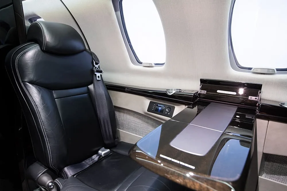 Cabin interior of a 2015 Cessna Citation CJ4.