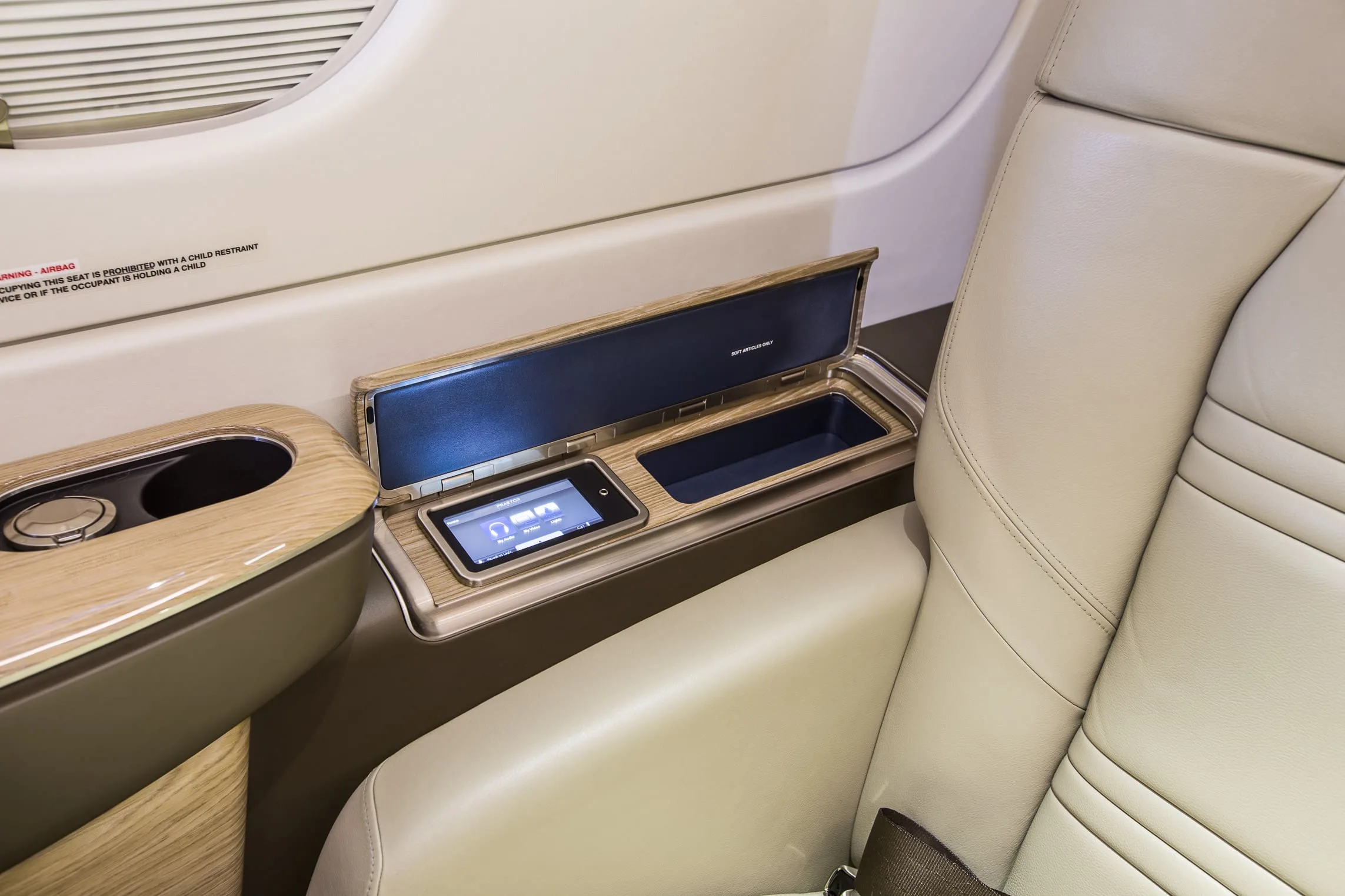 Cabin interior of a 2019 Embraer Praetor 500.
