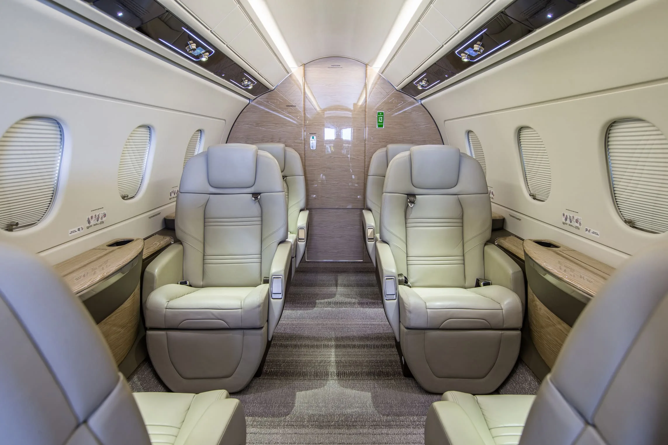 Cabin interior of a 2019 Embraer Praetor 500.