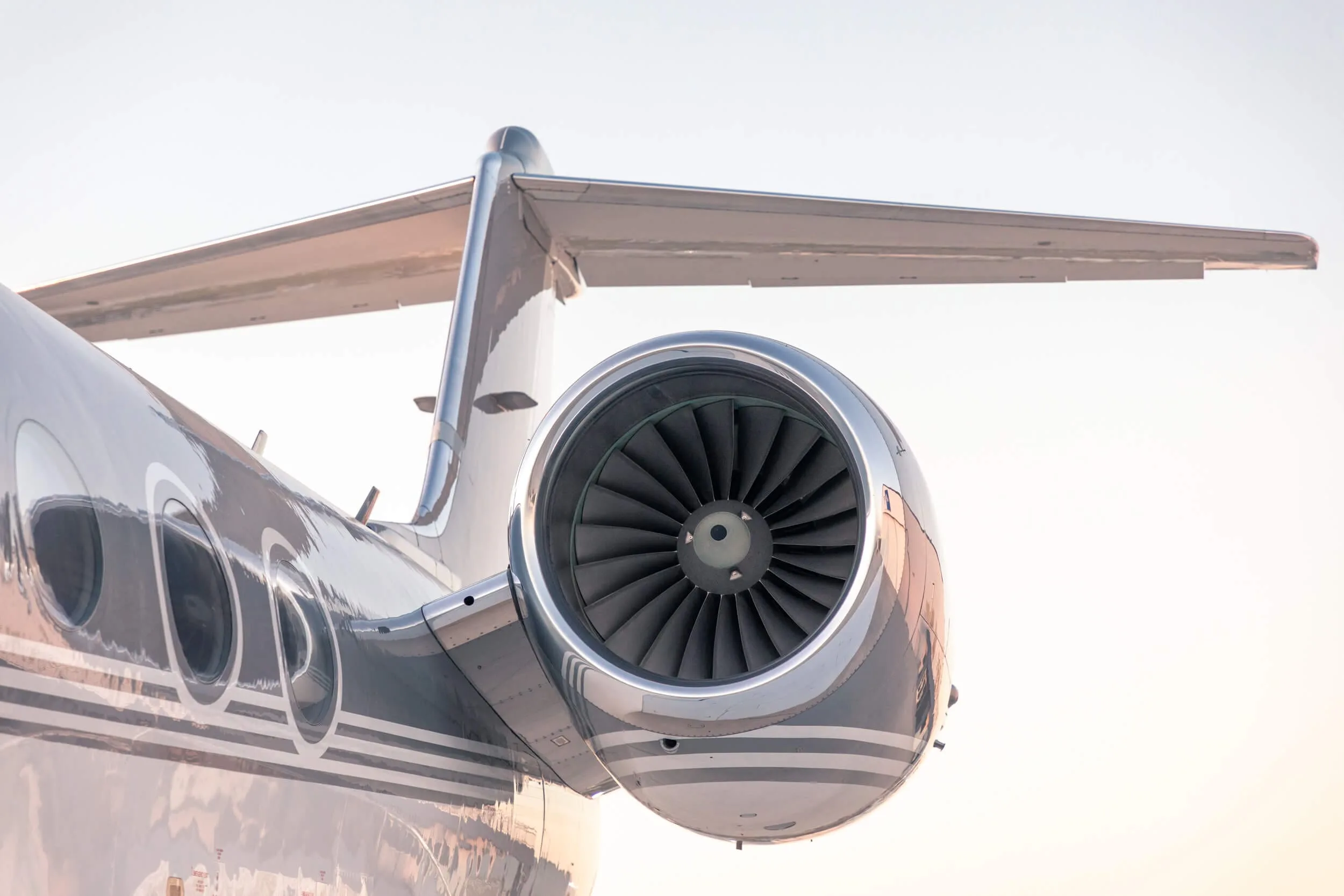 Engine detail of a 1997 Gulfstream GIV-SP.