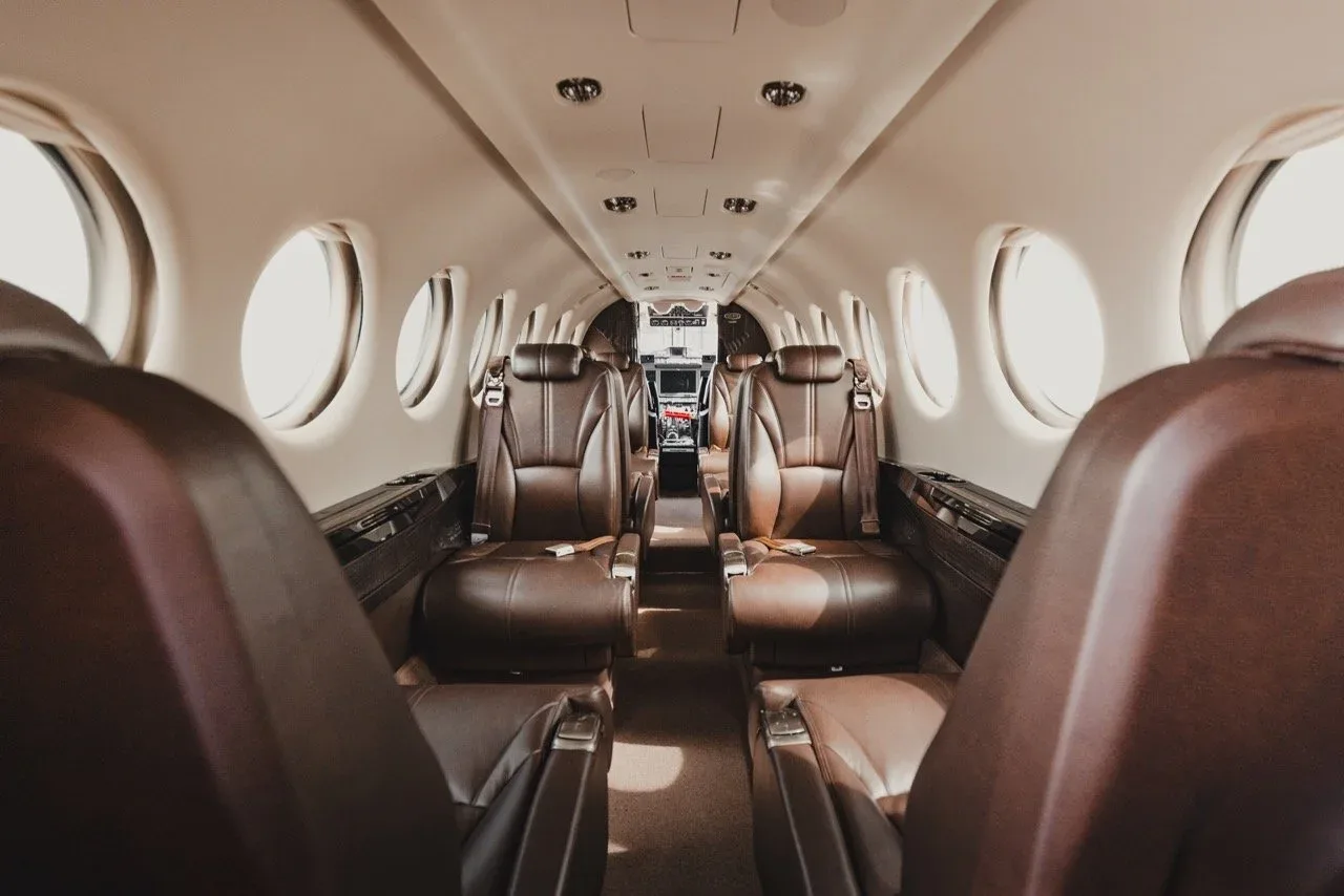 Cabin interior of a 2026 Beechcraft King Air 360 Charter & Fractional Ownership | N559KA | Orange County (SNA) — | WCAS.
