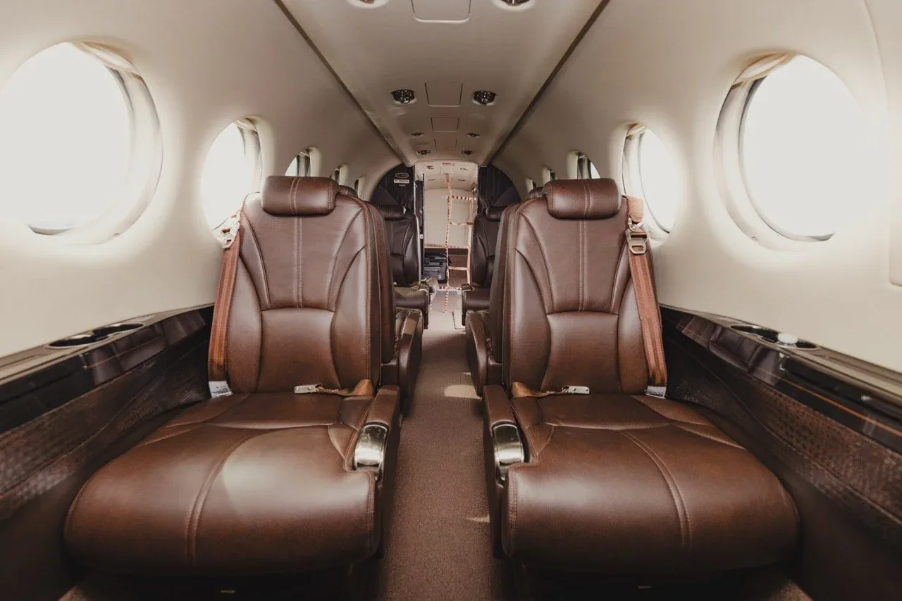 Cabin interior of a 2026 Beechcraft King Air 360 Charter & Fractional Ownership | N559KA | Orange County (SNA) — | WCAS.