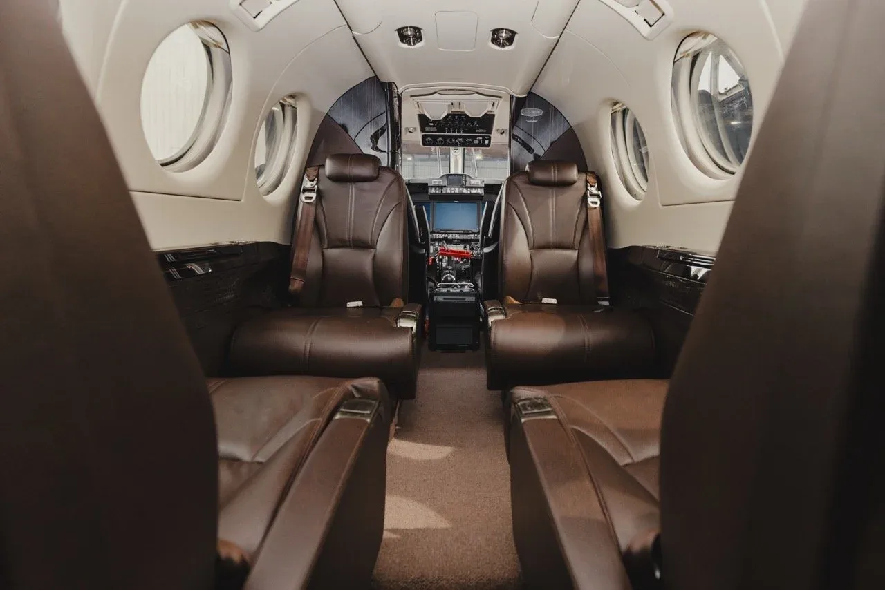 Cabin interior of a 2026 Beechcraft King Air 360 Charter & Fractional Ownership | N559KA | Orange County (SNA) — | WCAS.