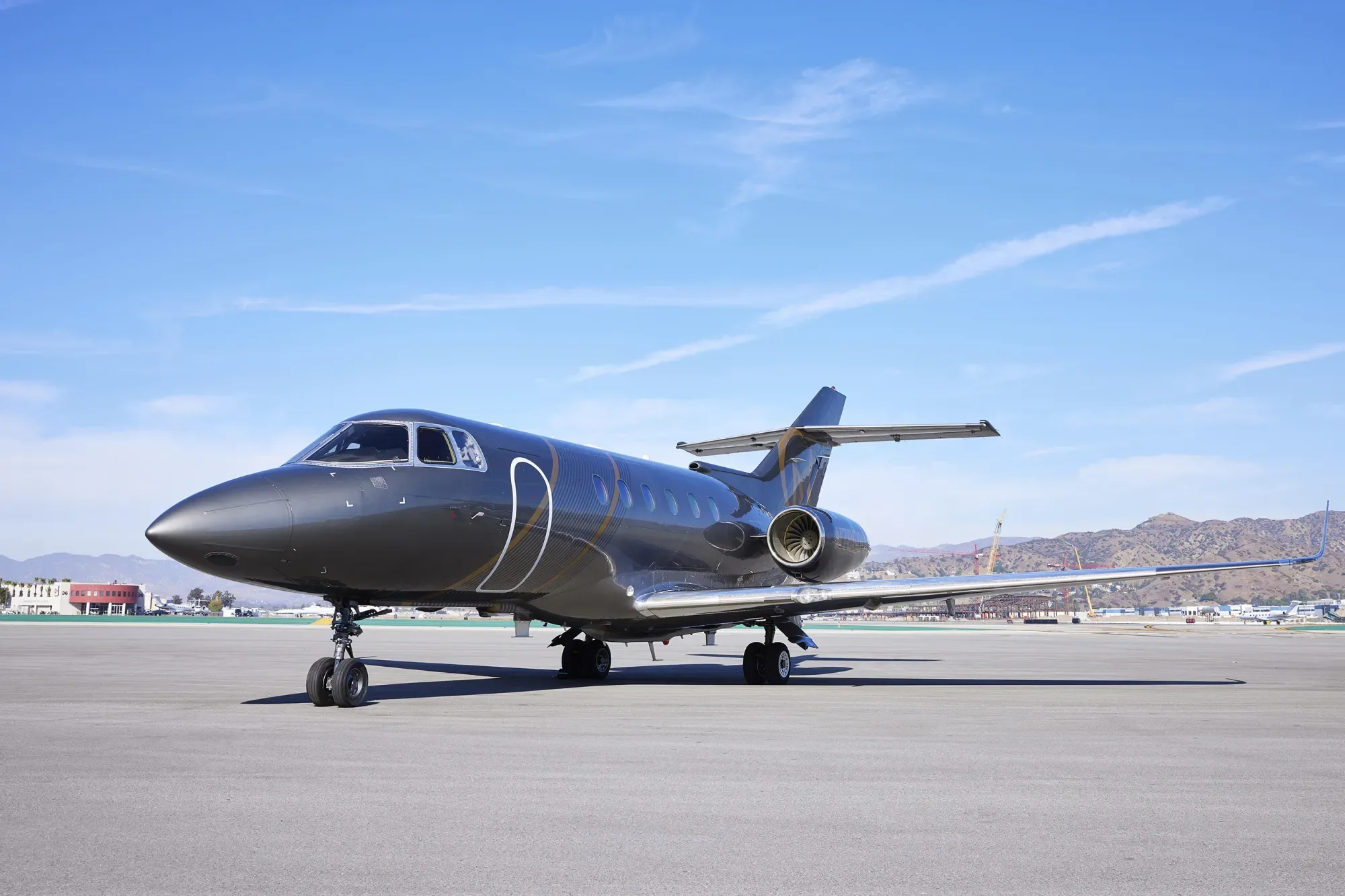 Exterior view of a 2008 Beechcraft Hawker 900XP.