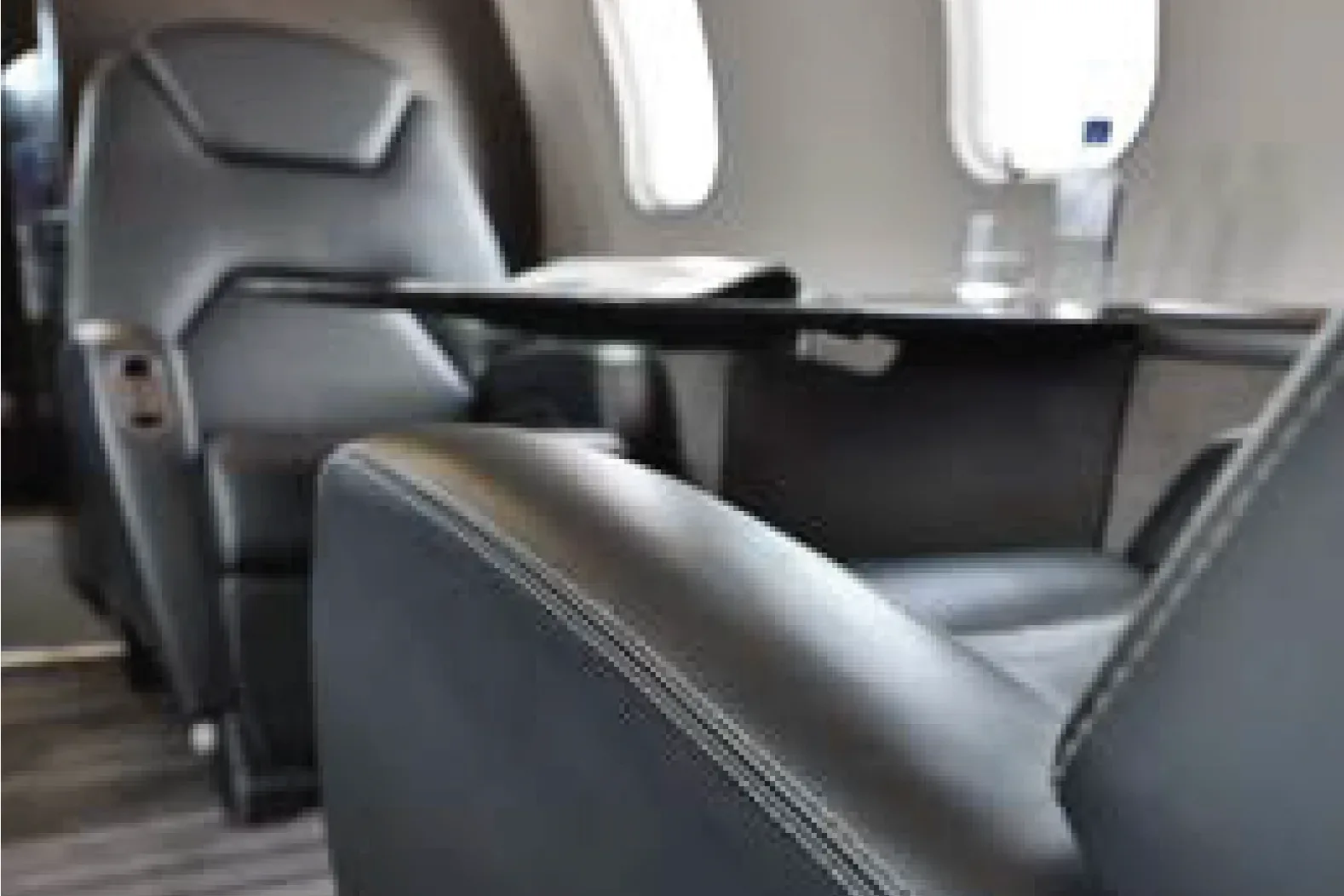 Cabin interior of a 2011 Bombardier Challenger 300.